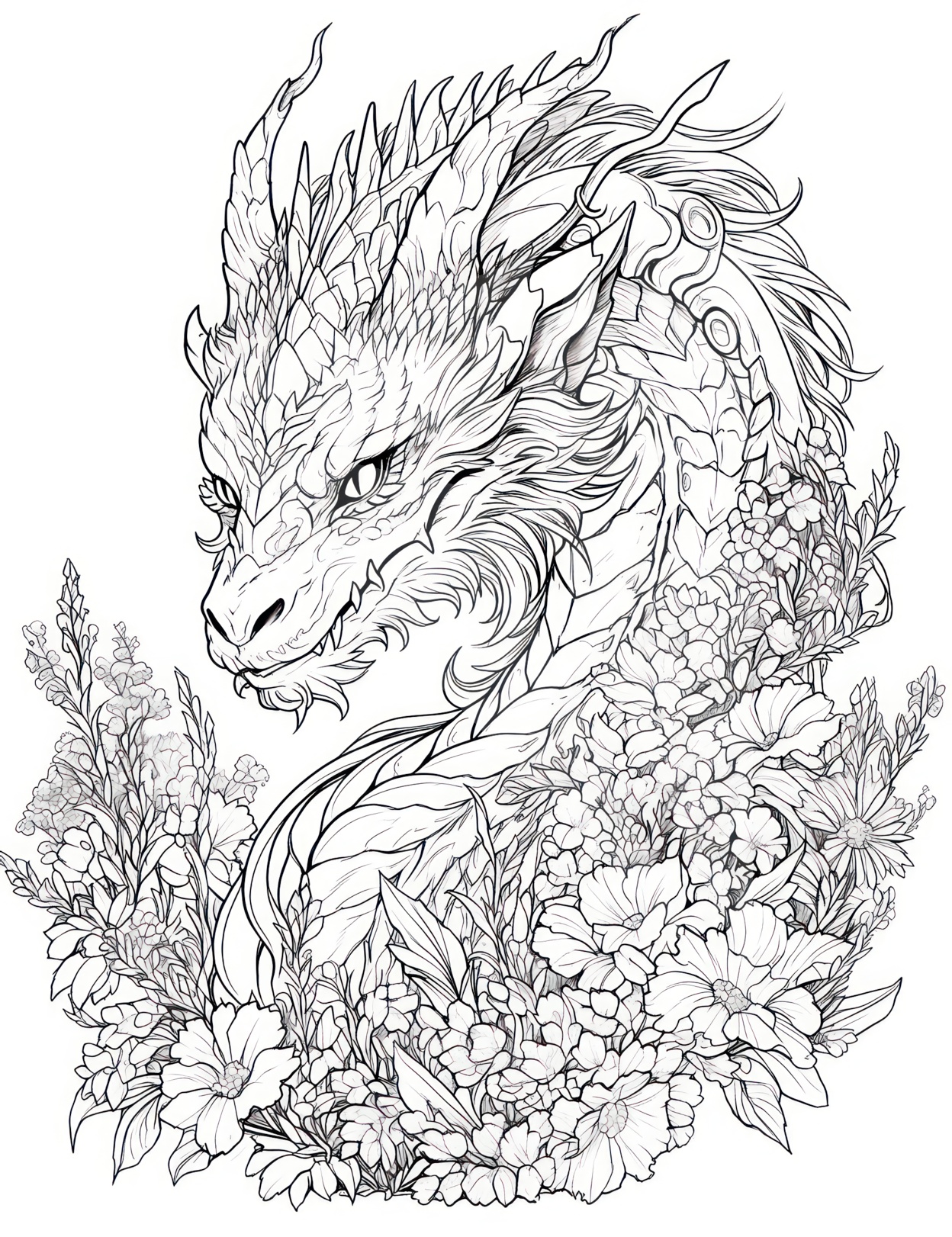 dragon colouring pages for adults