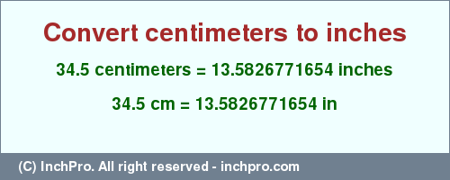 34.5 cm in inches