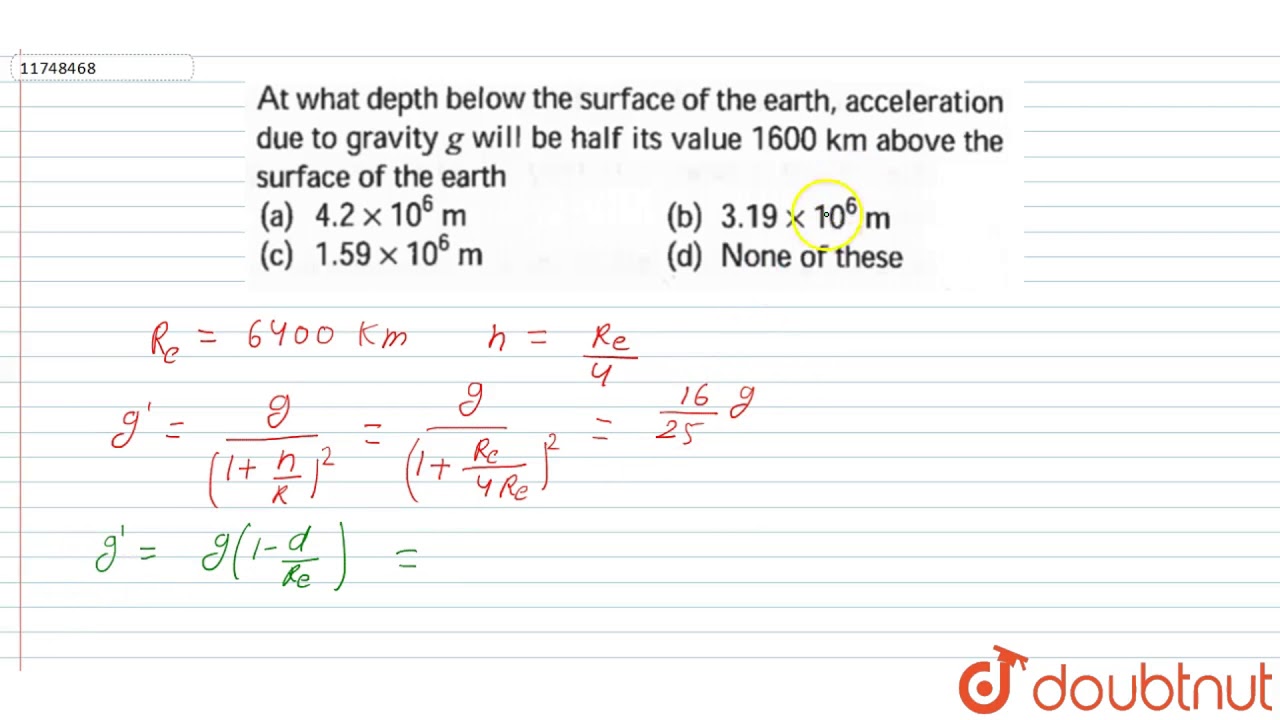 at what depth below the surface of earth