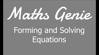 maths genie solving equations