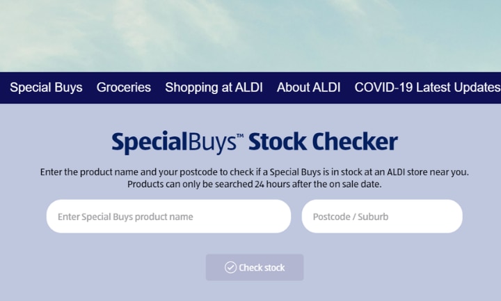 aldi stock check