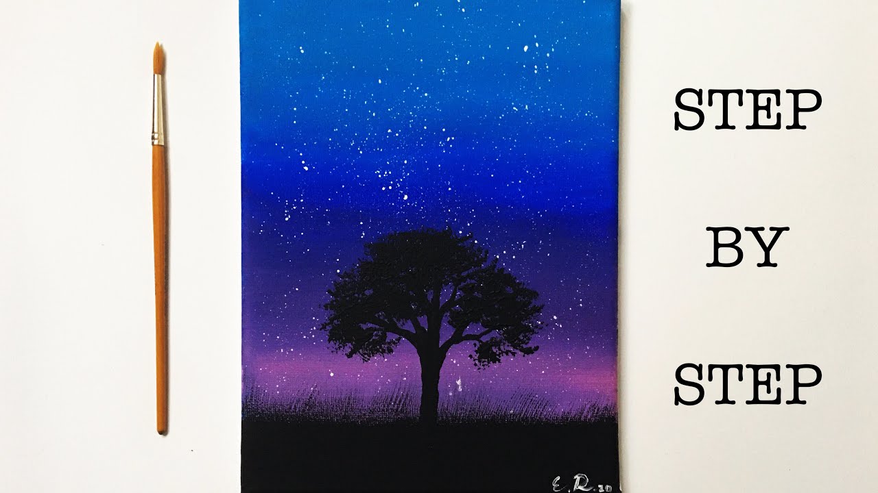 night sky easy painting