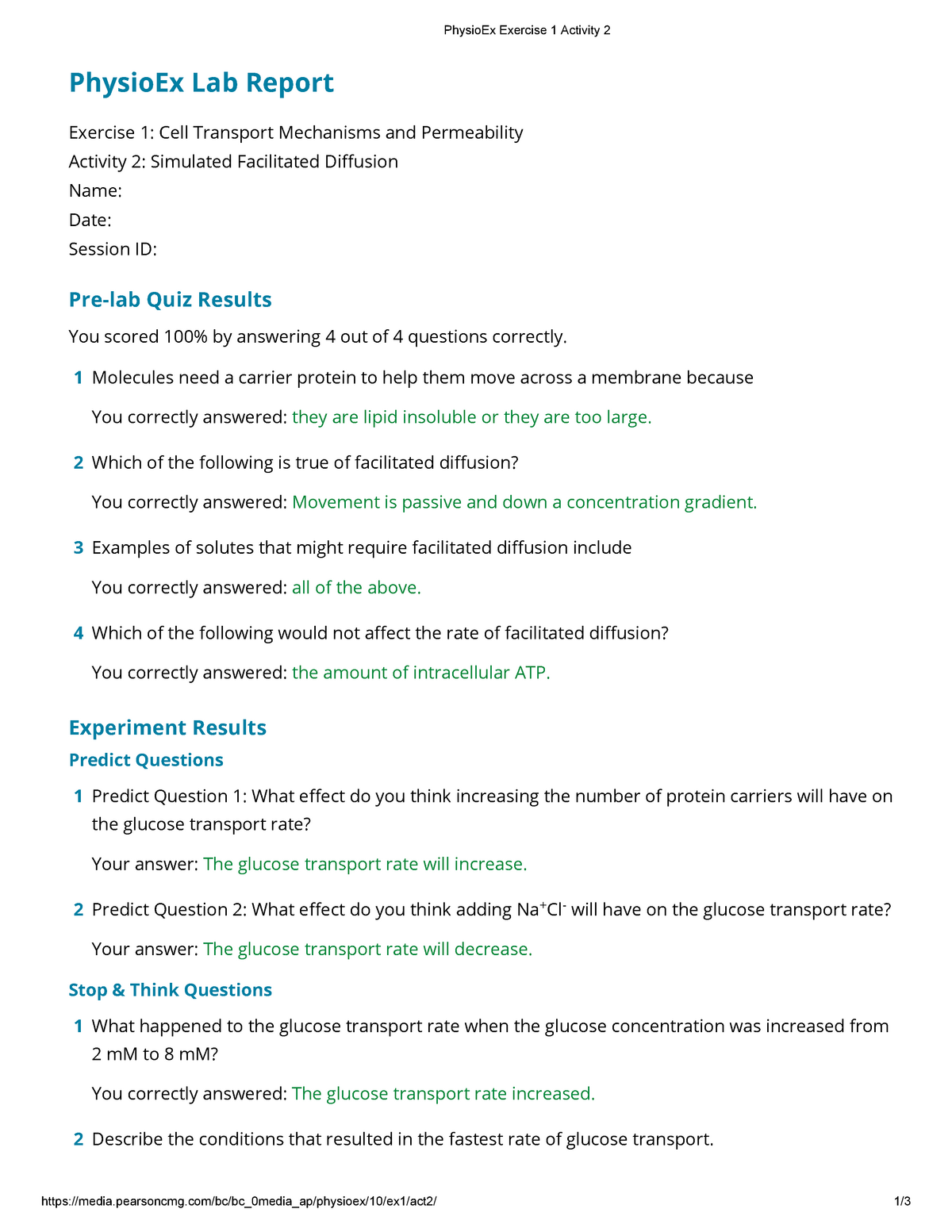 physio ex exercise 2 activity 1