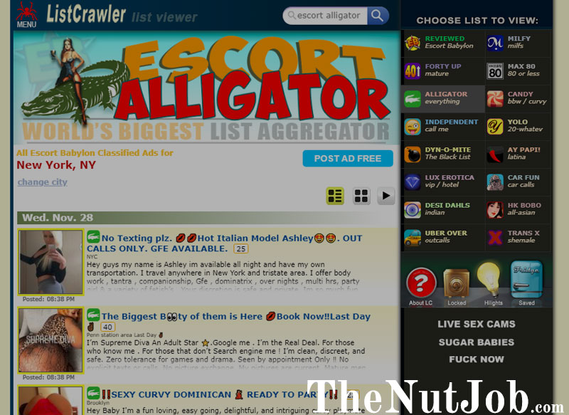 alligator listcrawler