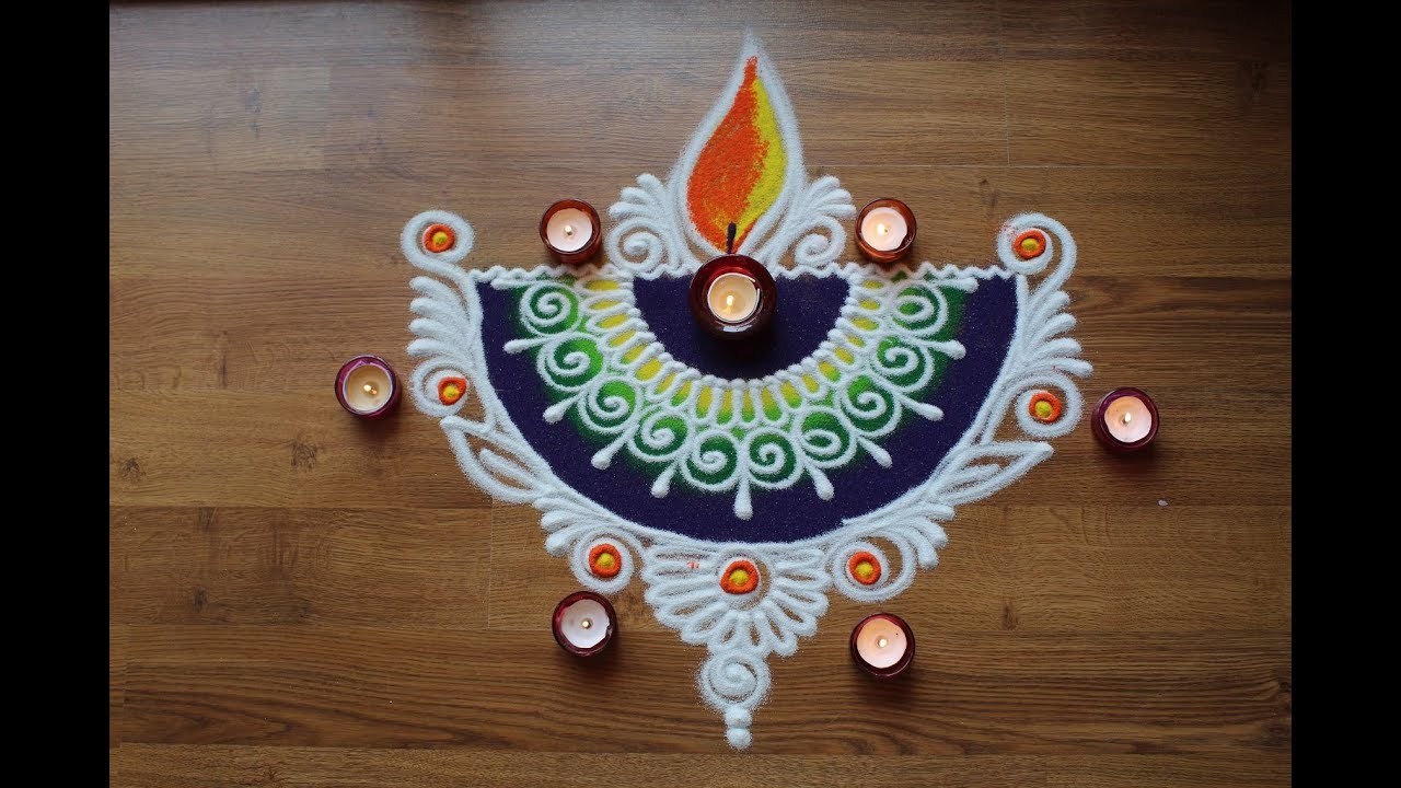 beautiful diya rangoli designs