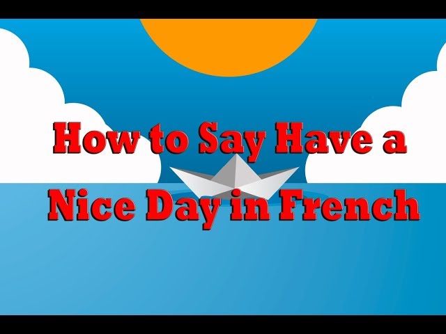 have a nice day in french