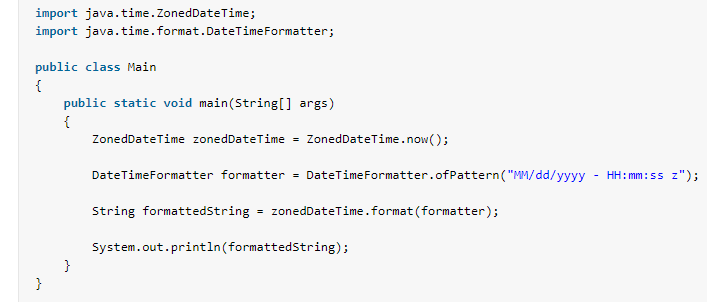 java datetime format