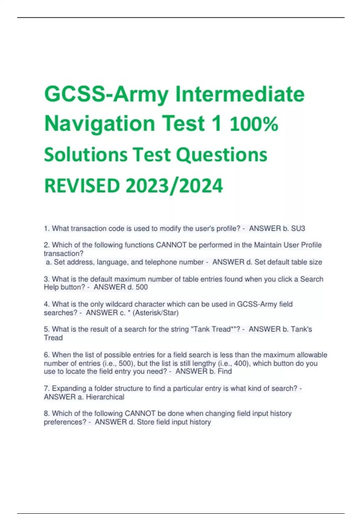 gcss army intermediate navigation test 2