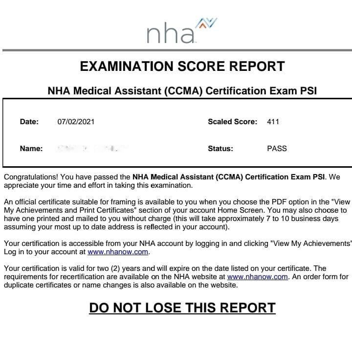 nha cma practice test