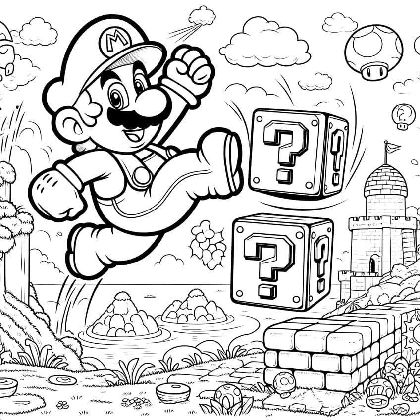 mario coloring page