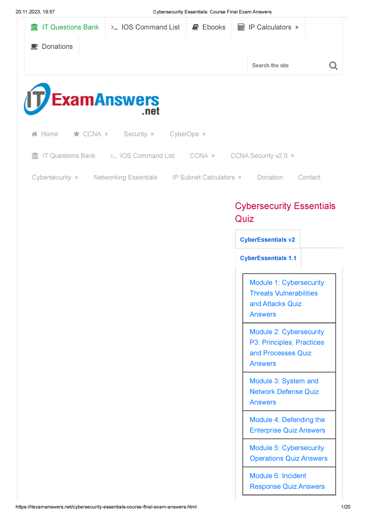 cyber security essentials final exam answers