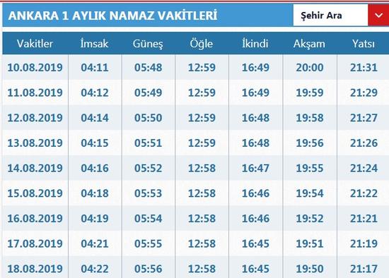 istanbul kurban namazı vakti