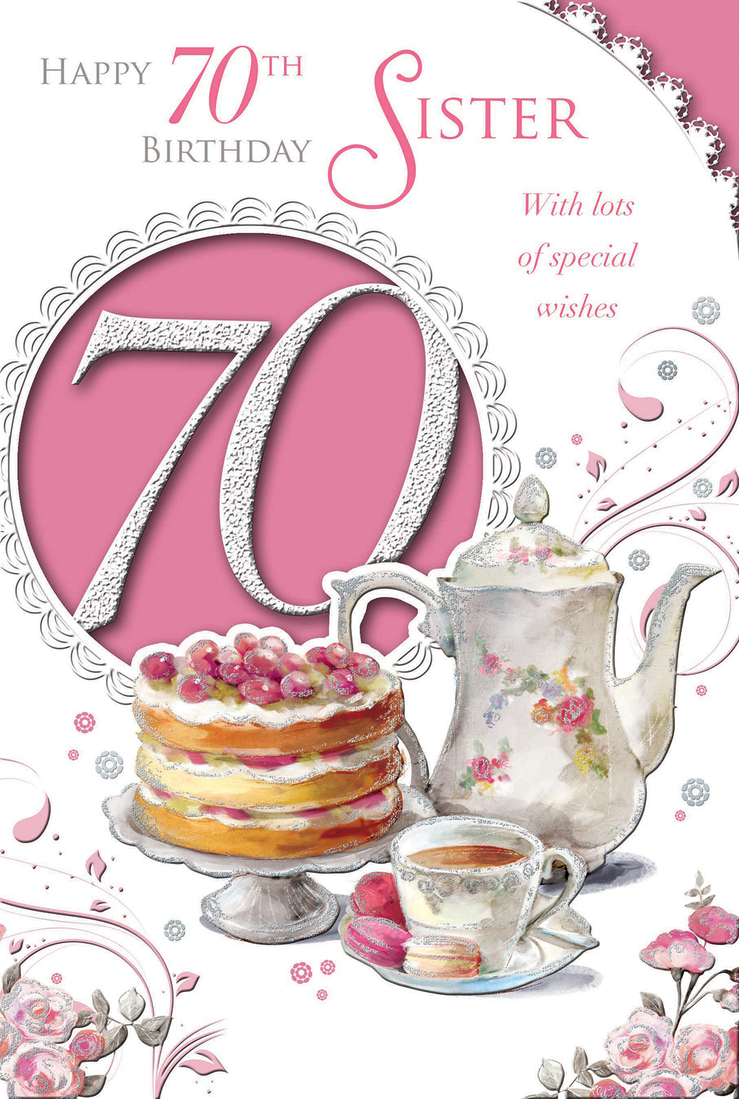 70th birthday card sister