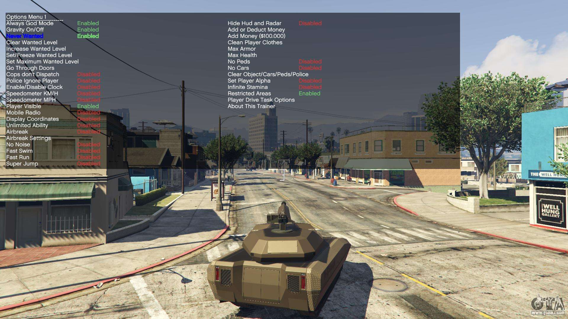 cheat for tank in gta 5