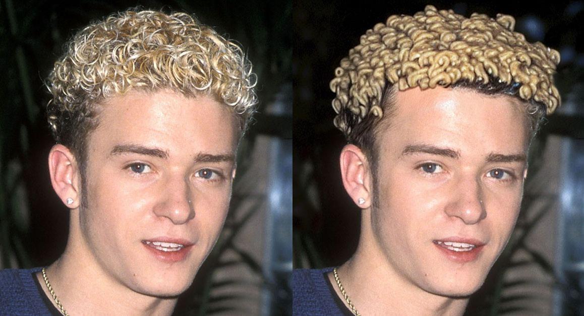 justin timberlake noodle hair