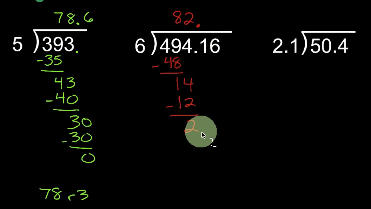 how to divide by decimals without a calculator