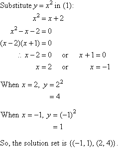 solving quadratic simultaneous equations calculator