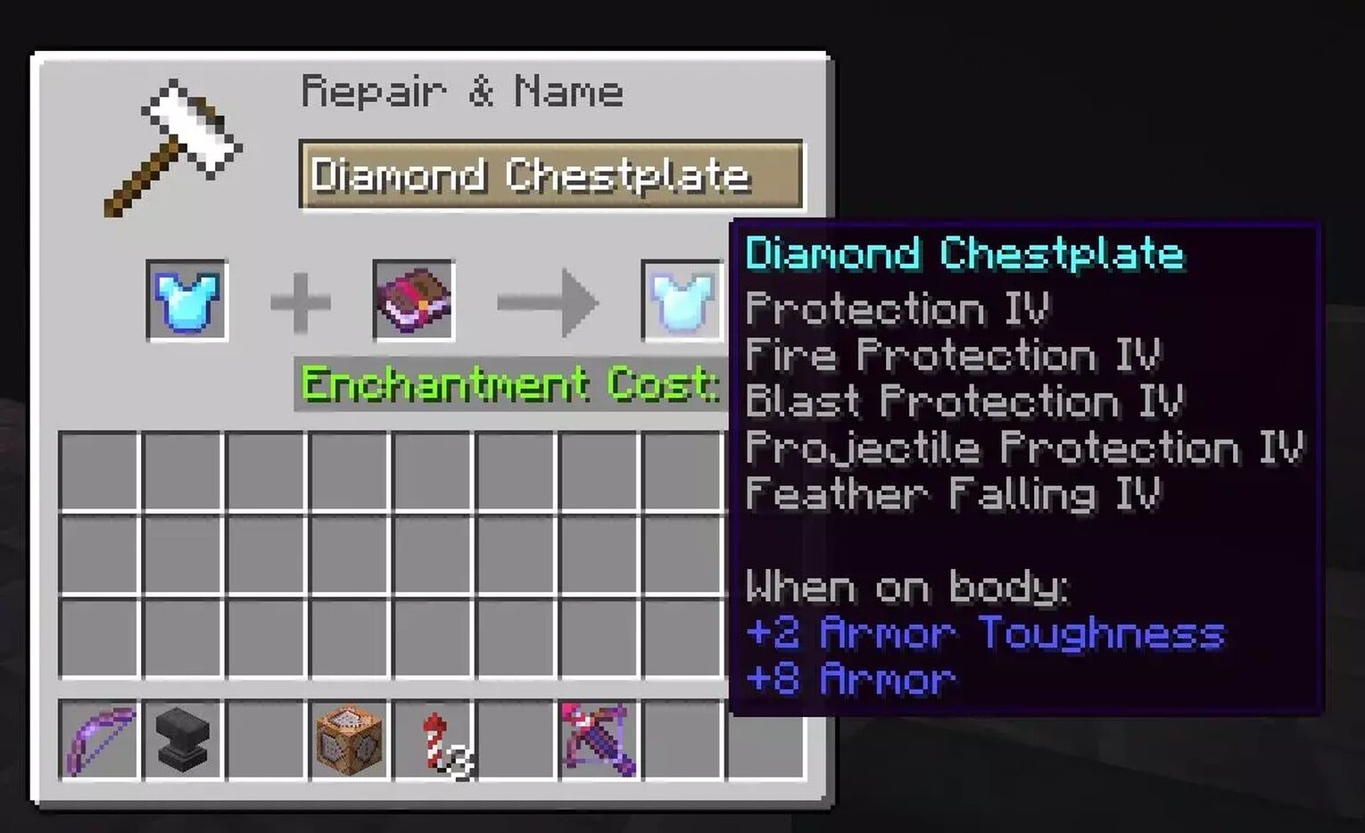 minecraft chest plate enchantments