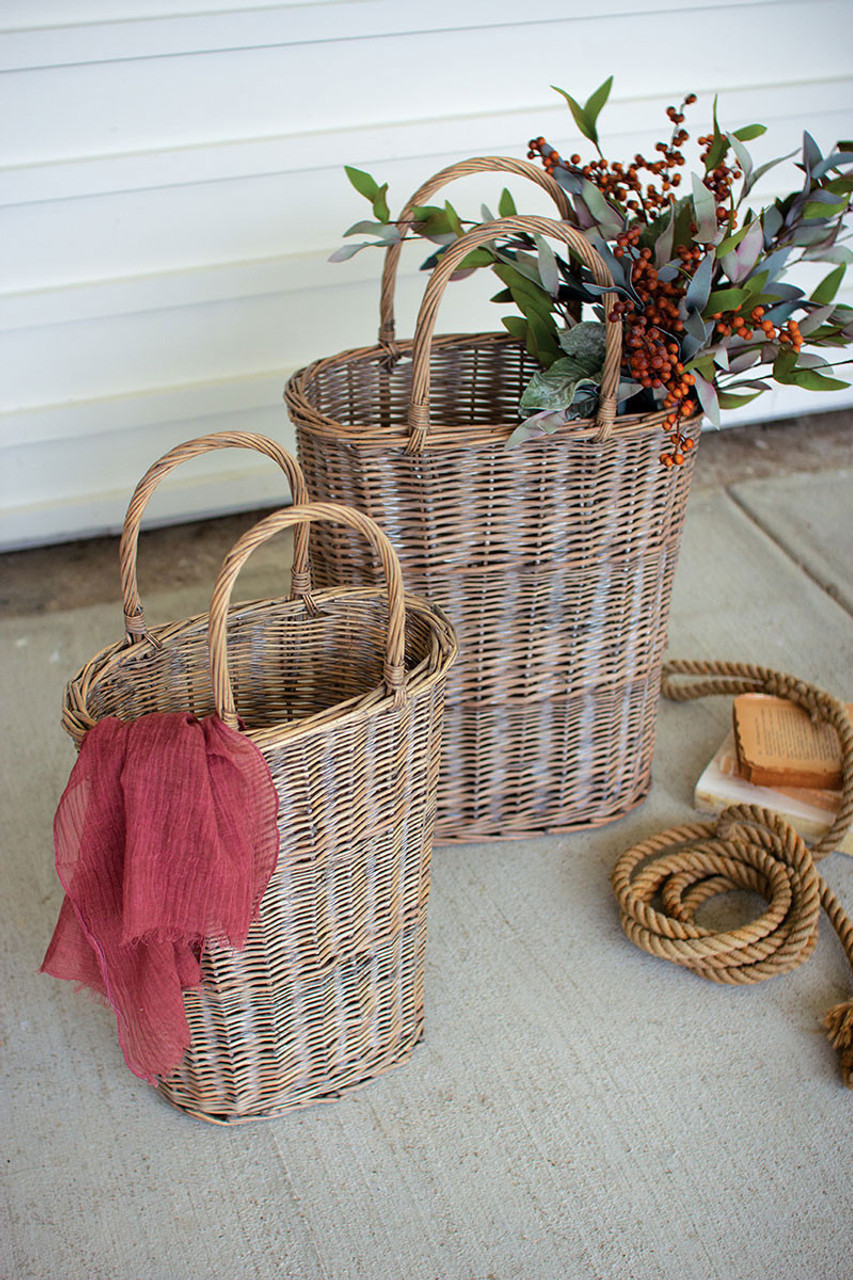 wicker tall basket