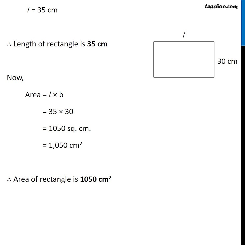 the perimeter of a rectangle is 130 cm