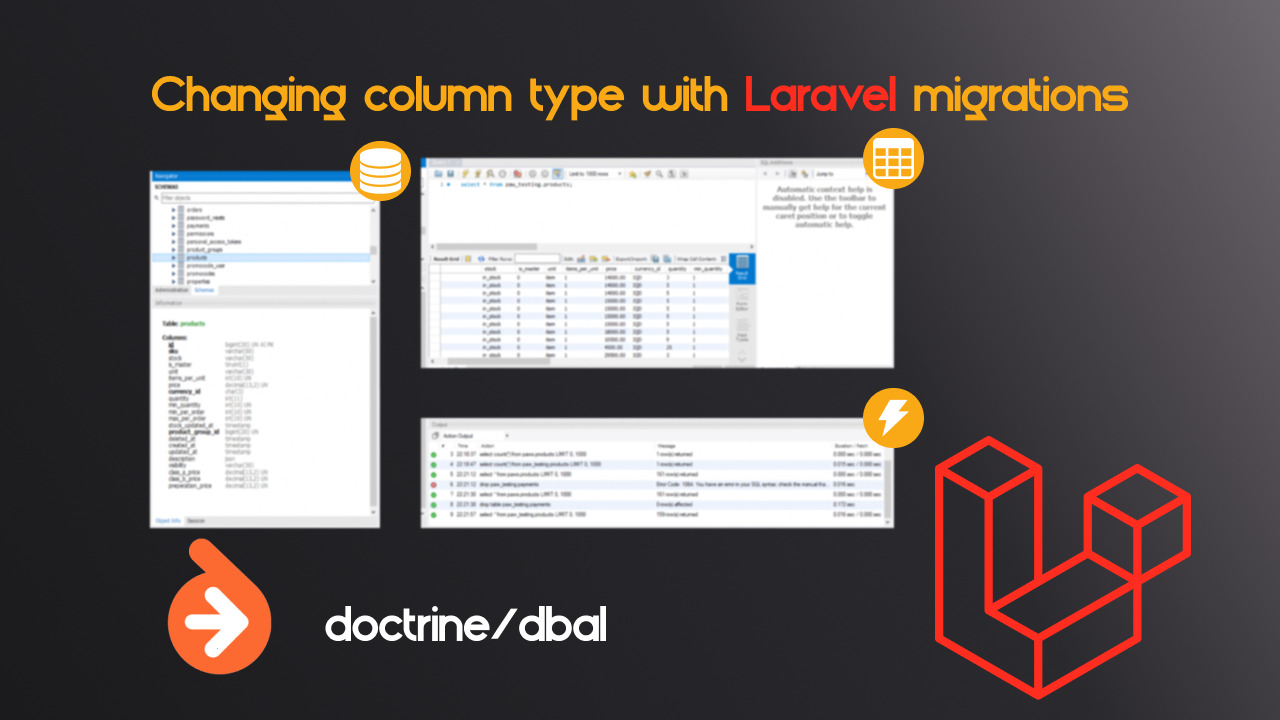 laravel migration change column type