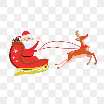 santa on a sleigh clipart