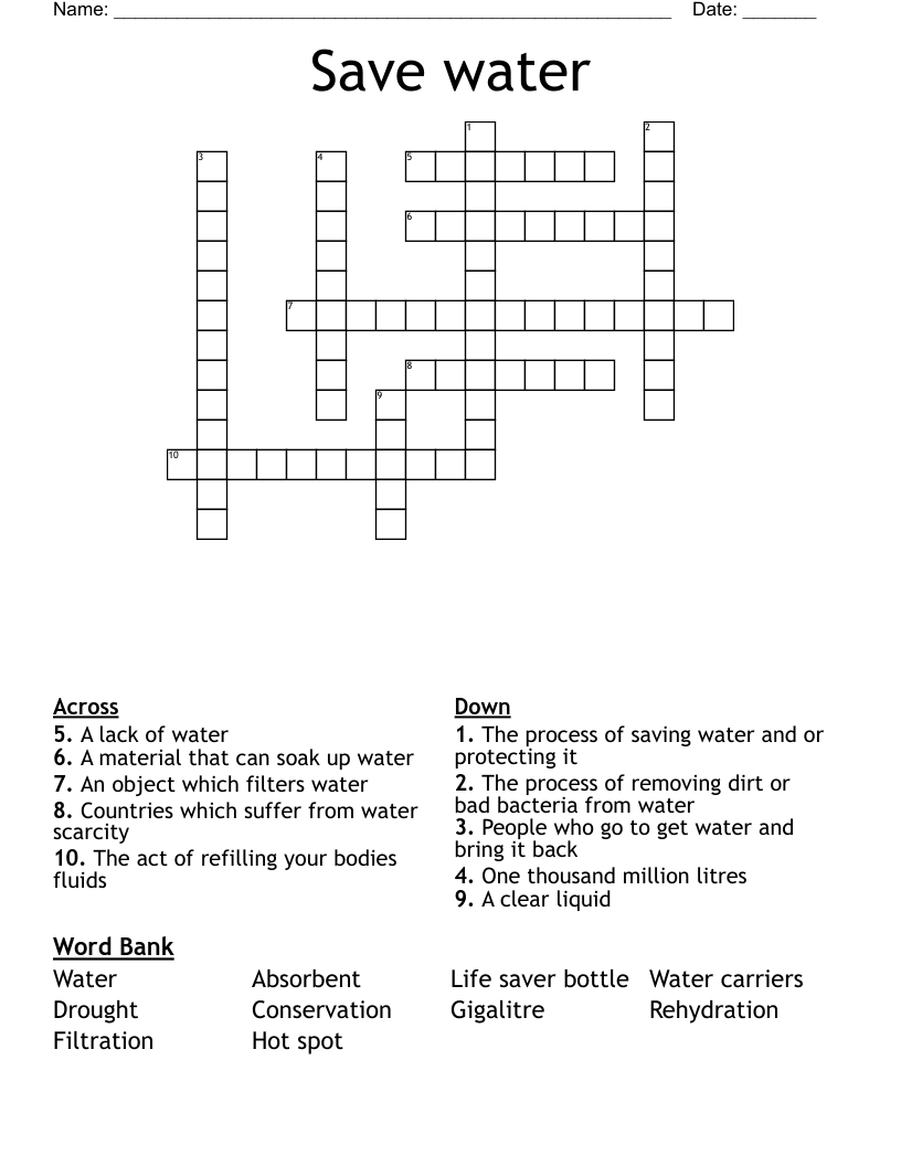 soaked with water crossword clue