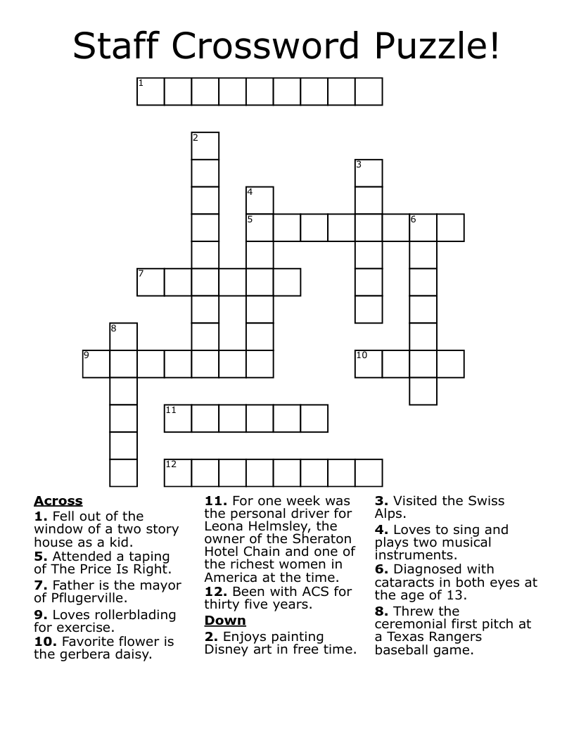 staff member crossword clue