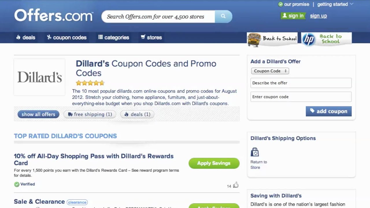 dillards promo.code