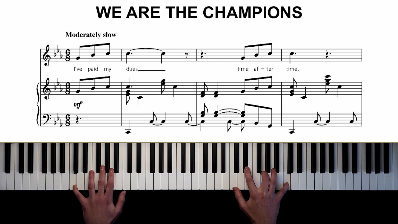 queen we are the champions piano sheet