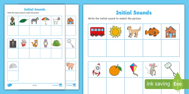 initial letter sounds worksheets