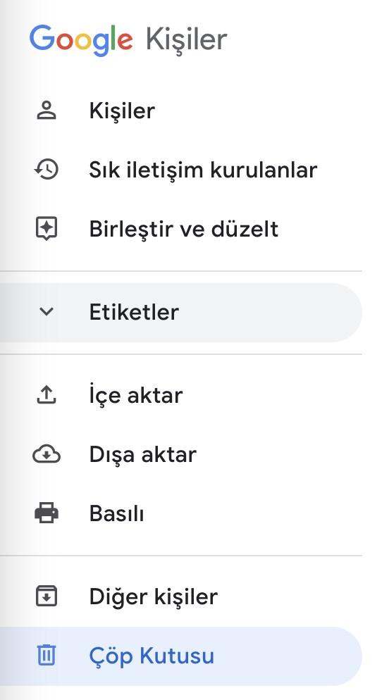 google silinen kişileri geri getirme