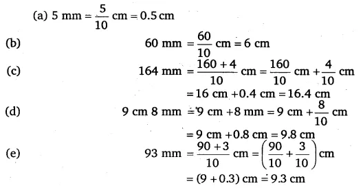 express the following as cm using decimals