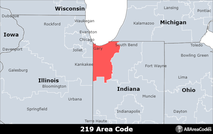 219 area code map