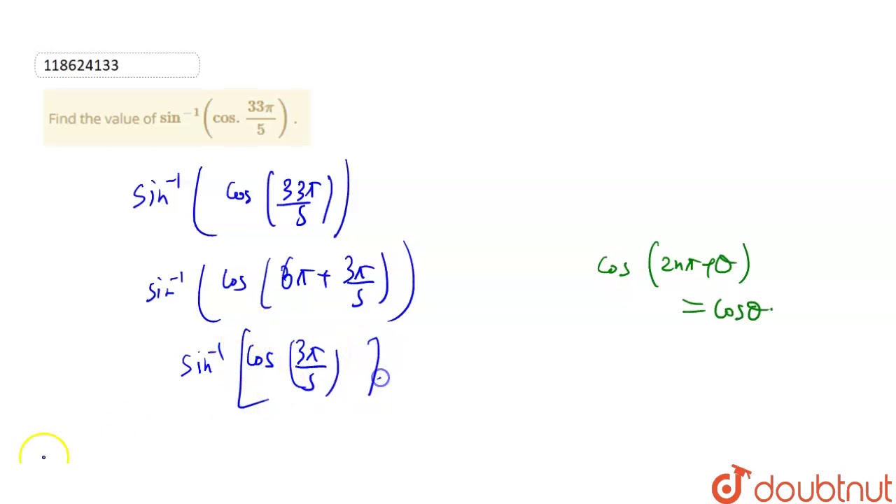 sin inverse cos 43 pi by 5