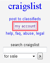 craigslist login