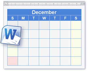 word calendar templates