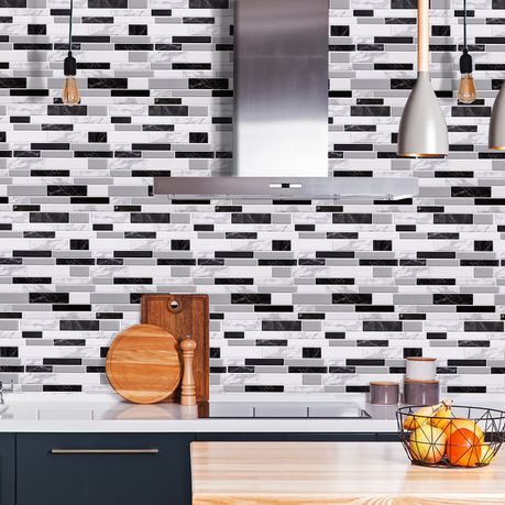 grey backsplash tile