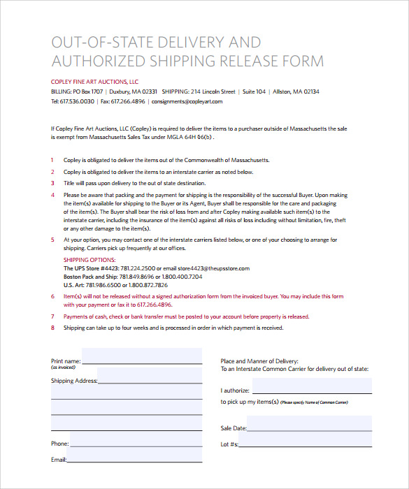 ups delivery signature release form