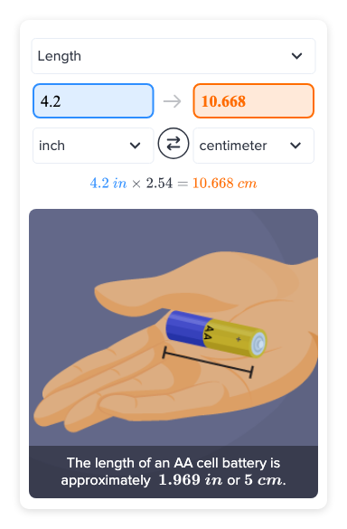 4.2 cm to inches