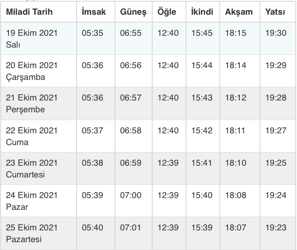 konya ikindi ezanı