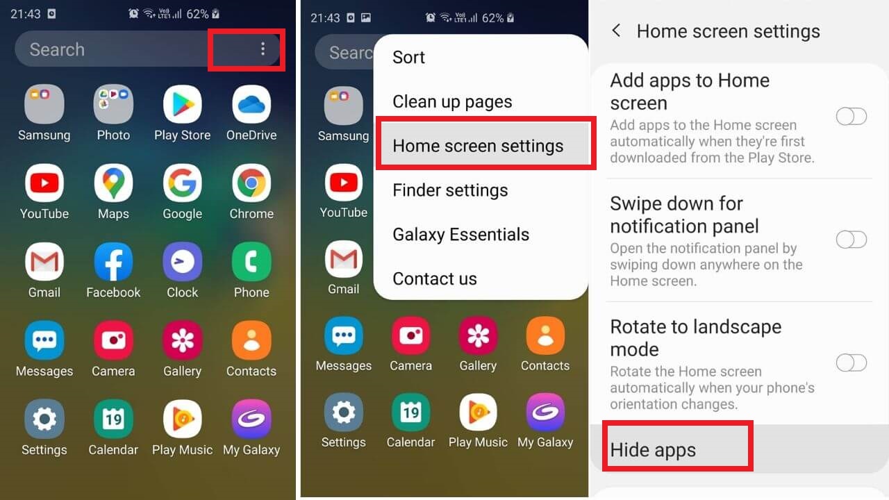 how to hide apps in samsung a6