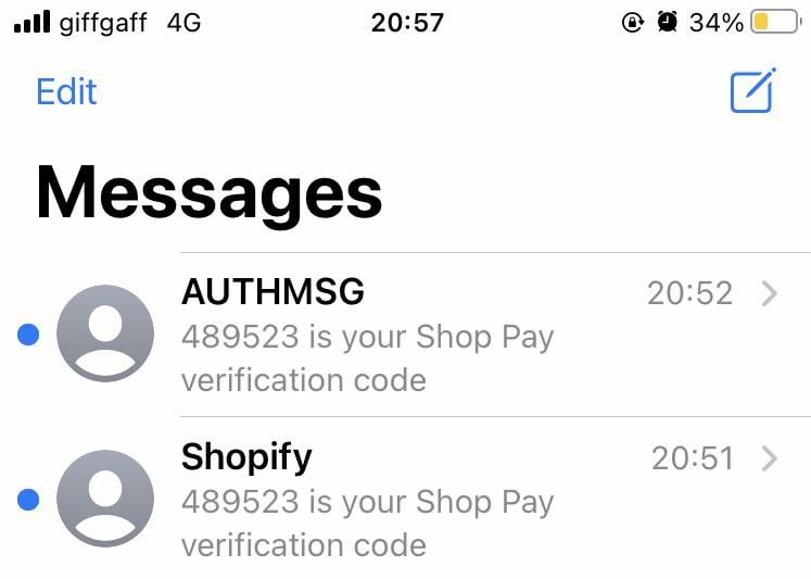 shop pay code i didnt request