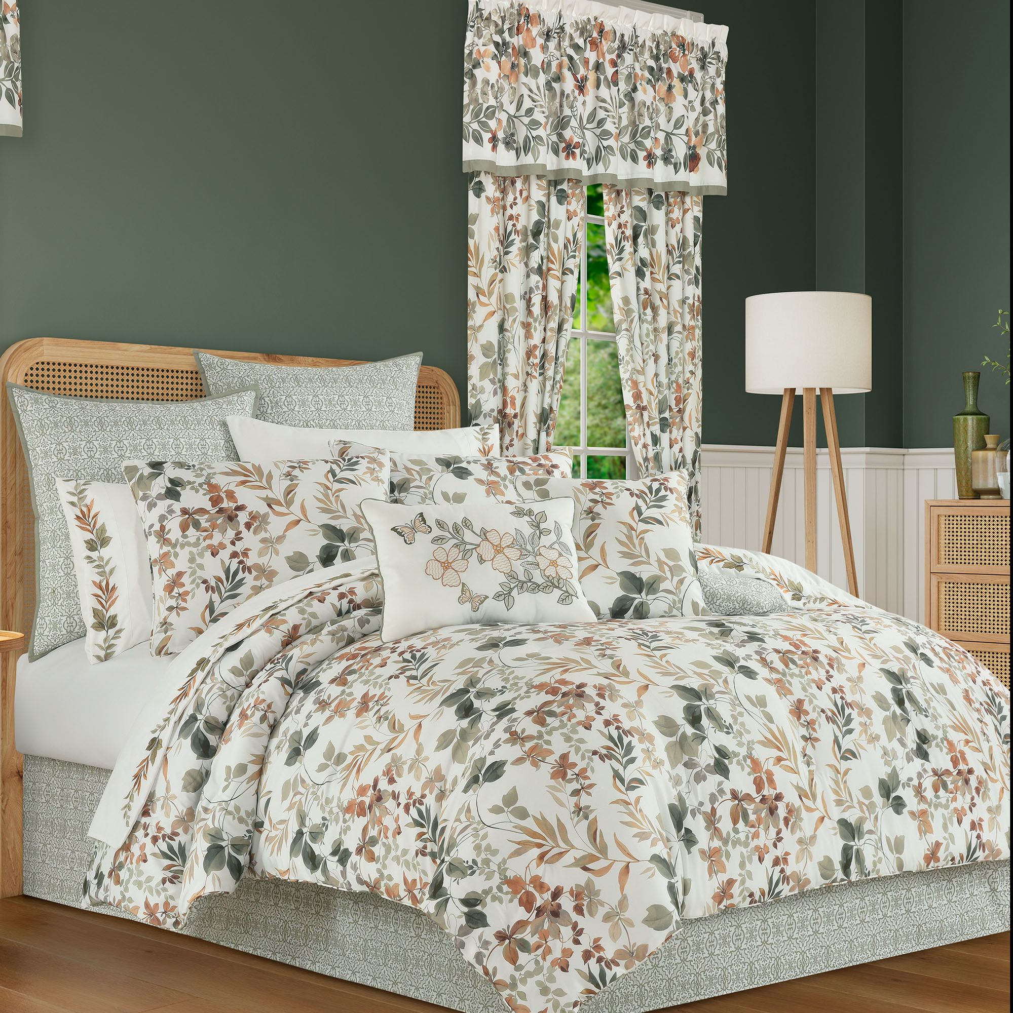 leaf print bedding