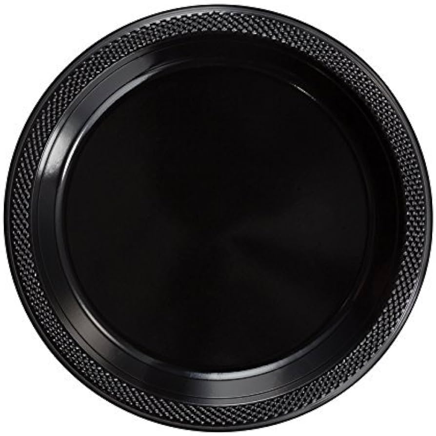 black plastic plates