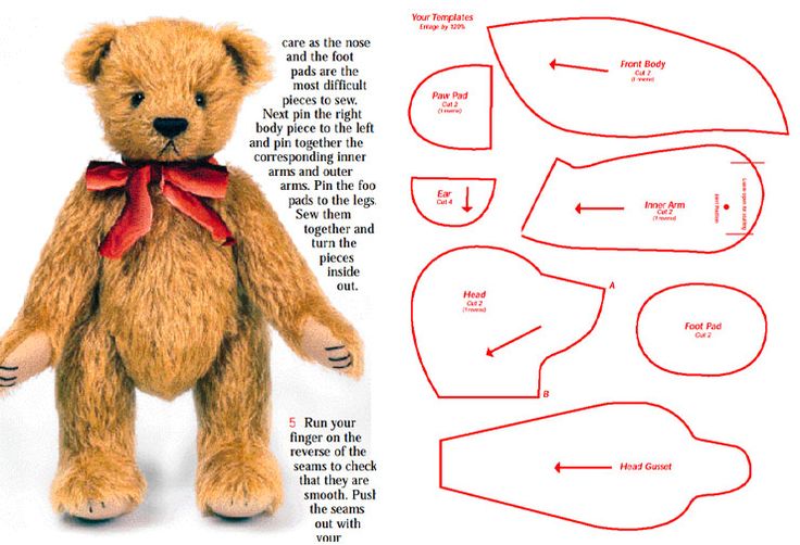 teddy bear pattern sewing free