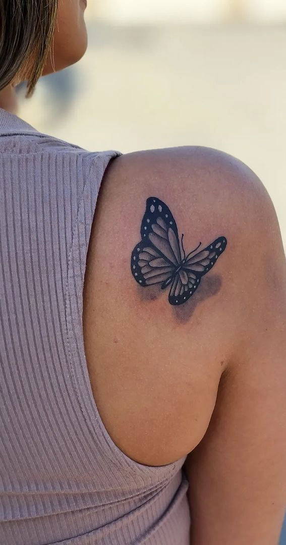 3d butterfly tattoo