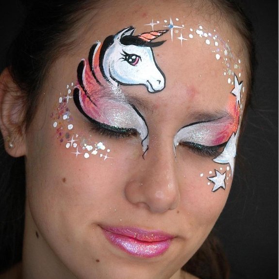 step by step unicorn face paint