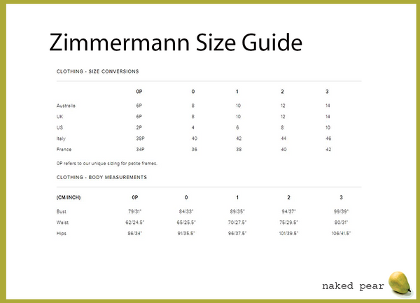 zimmermann size 2 equivalent