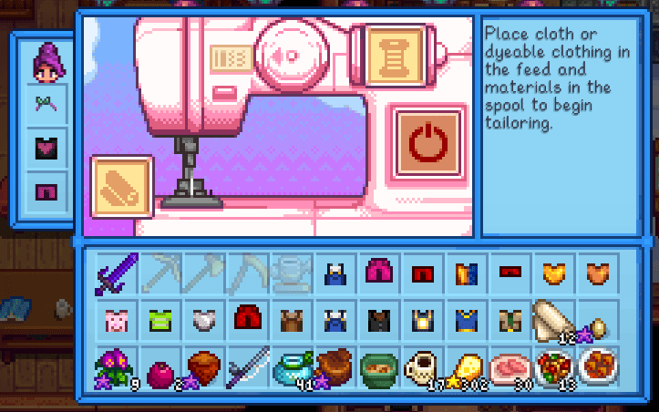 sewing machine stardew